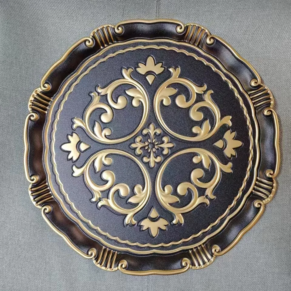 Пластиковый поднос оптом изготовленные на заказ пластиковые свадебные тарелки с цветочным узором элегантный дизайн 12 дюймов