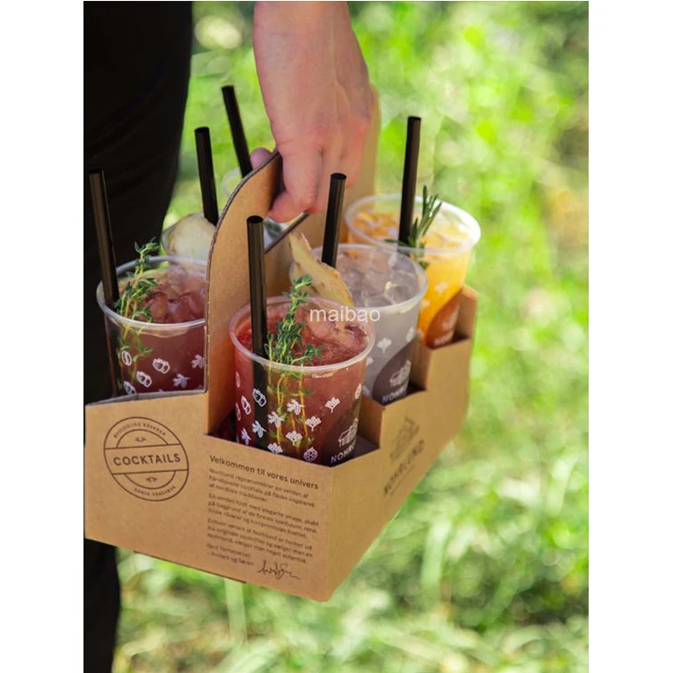Изготовленный на заказ одноразовый держатель для бумажных стаканчиков для кофе с ручкой, держатель для картонных бумажных стаканчиков для горячего напитка на вынос, держатель для упаковки чая