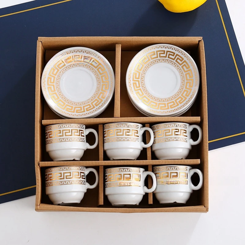 Creative Ceramic Coffee Cup Office Home Hotel Ceramicset 6 Cups 6 Saucer Coffee Cup Saucer Gift Set