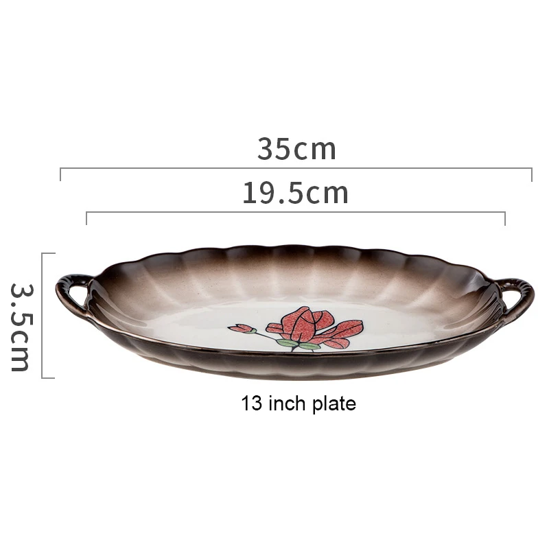 Nordic Light Luxury Tableware High-end Ceramic Tableware Bowl Plate Household Binaural Dish Set