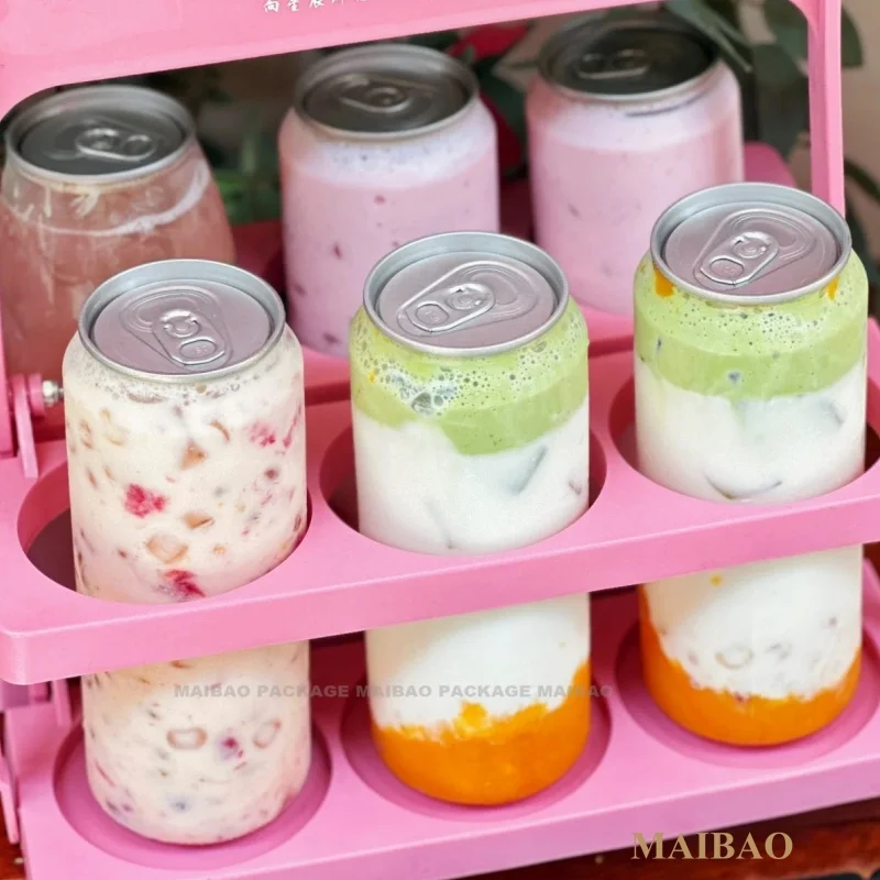 Пластиковая бутылка для напитков с логотипом под заказ, 250 мл, 500 мл, уникальные банки для безалкогольных напитков, сока, молока, кофе, легко открывающиеся банки