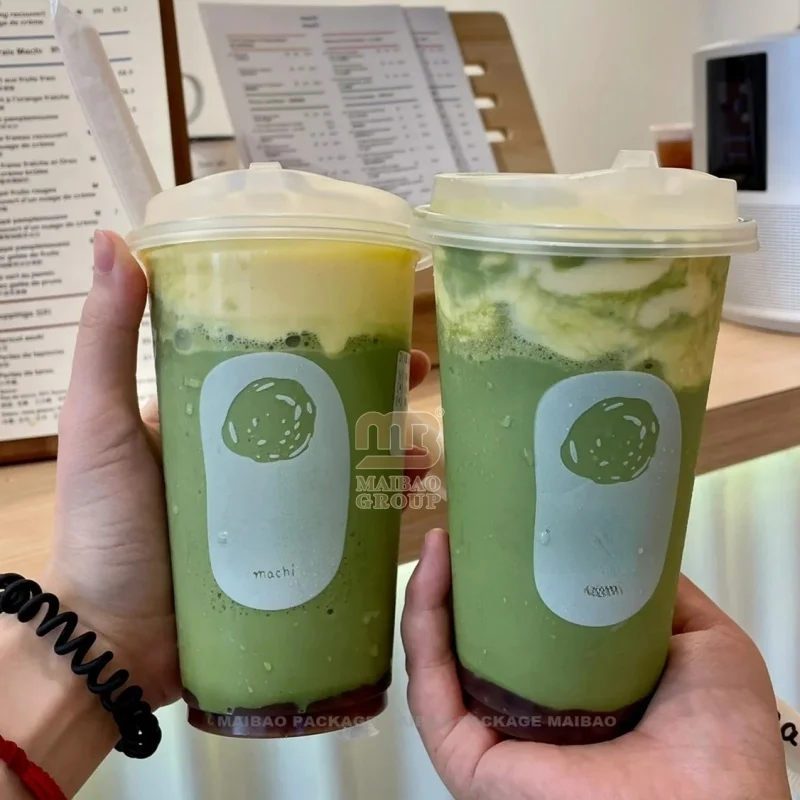 Гуанчжоу Pp Литой под давлением герметичный стаканчик для чая с молоком на вынос Холодный напиток Кофе Пластиковый стаканчик с крышкой с этикеткой Iml Pp Cup