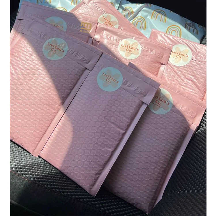 Индивидуальный логотип 8×4 Bubble Mailer Водонепроницаемая пузырчатая сумка для упаковки одежды Косметический подарок Полиэтиленовые конверты с пузырьковой подкладкой Mailer