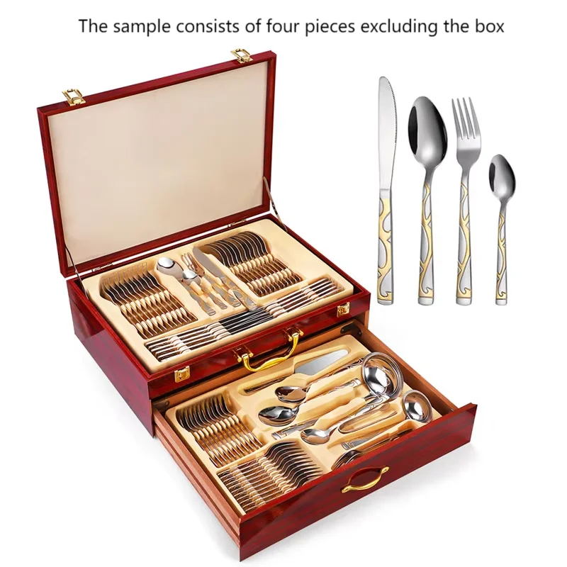 Роскошная ручка King Crown 16, 20, 24, 25, 30, 72 шт., ложка, вилка, нож, столовые приборы, набор столовых приборов, столовые приборы