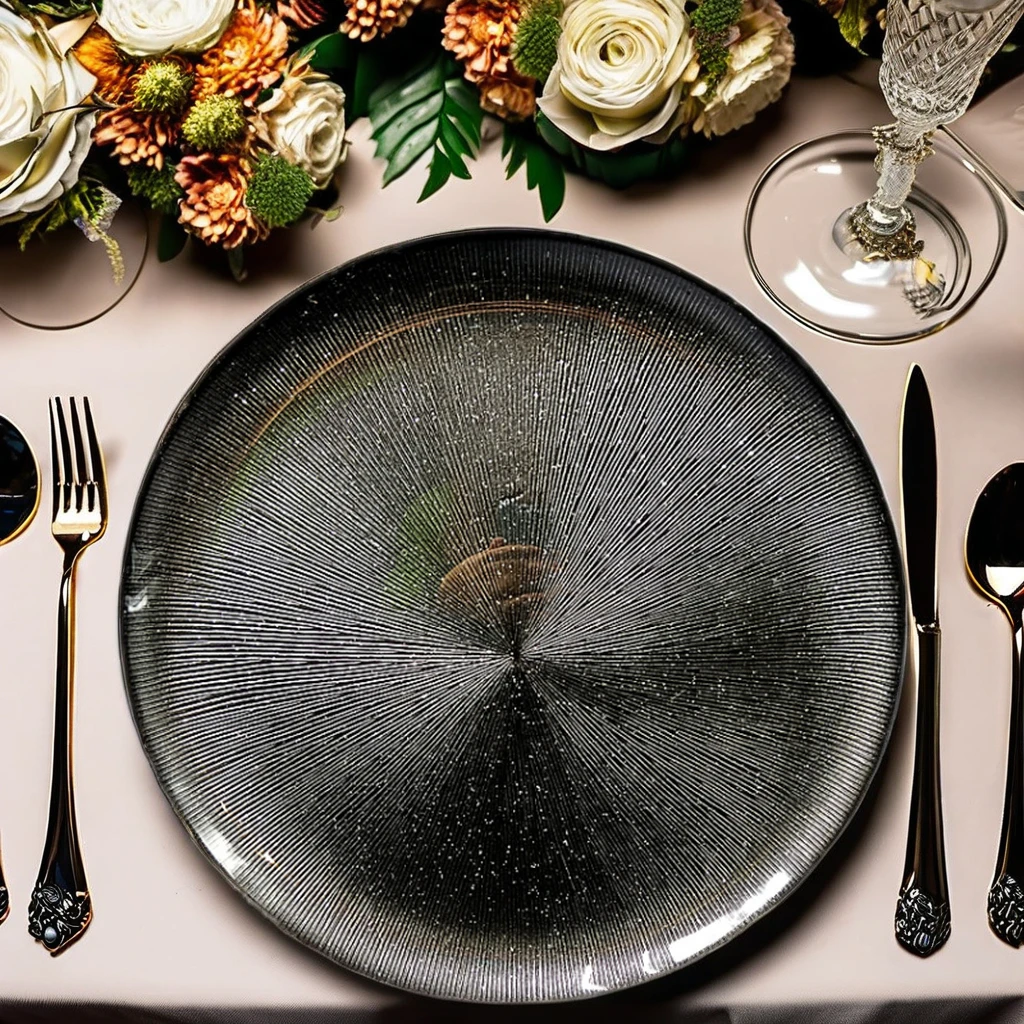 Новый дизайн, круглое зарядное устройство для стекла, оптовая продажа, роскошные свадебные украшения, тарелка, экологически чистая пластиковая посуда, блюдо