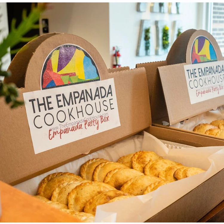 Контейнер для эмпанады на вынос с разделителем для чашек, индивидуальные картонные коробки для упаковки пельменей, фаст-фуда на вынос