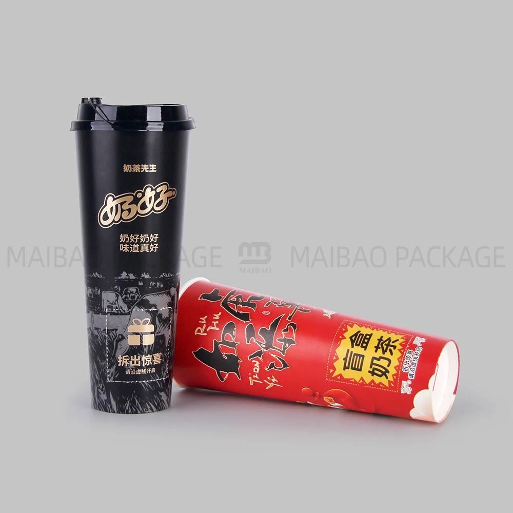 Одноразовая бумажная чашка для кофе Боба с сюрпризом на заказ, логотип на вынос, герметичная кофейная чашка, таинственный подарок, чашки для кофейни на удачу