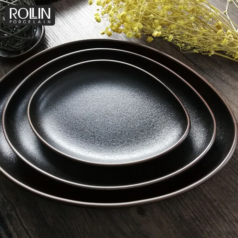 Нестандартная керамическая тарелка Посуда Блюдо Обеденные тарелки Керамическая посуда Тарелки