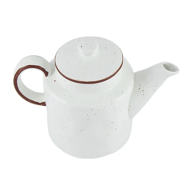 Экологически чистый фарфор кремового цвета, используемый в ресторане, белый керамический чайник с кофейной кромкой, чайник для кафе
