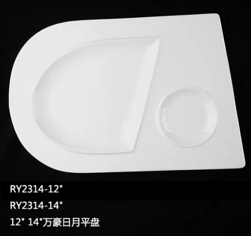 Горячие продажи в отеле и ресторане, можно мыть в посудомоечной машине, простые белые прямоугольные фарфоровые тарелки, посуда