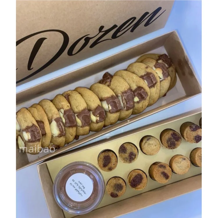 Мини-коробка для печенья с индивидуальным логотипом, коробка для послеобеденного чая, десерта, закусок с разделителем, коробка для шоколадных палочек с зефиром на вынос