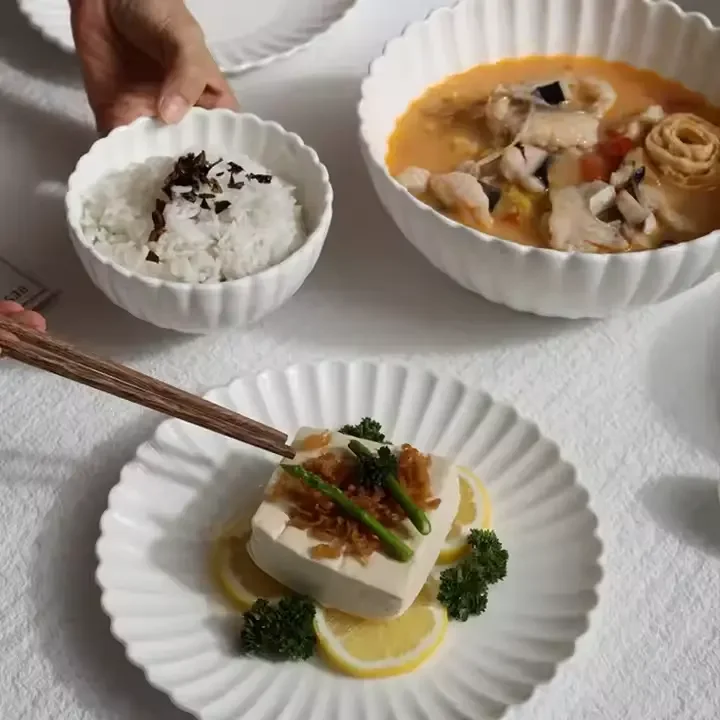 Plate Sets Dinnerware Wholesale Nordic Style Ceramic Dinnerware Plates and Dishes Home Dinnerware for Kitchen Restaurant