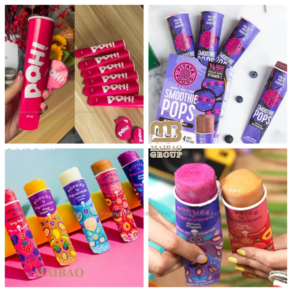 Calippo пищевой класс, индивидуальный одностенный холодильник с эффектом пуш-ап, одноразовая бумажная чашка для мороженого, чашка для мороженого, трубка Calippo