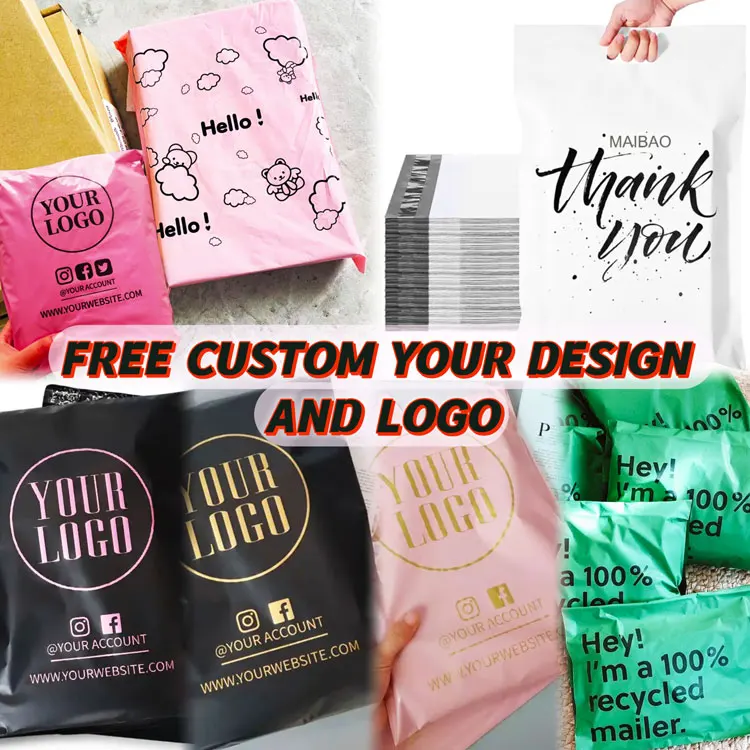 Полиэтиленовая почтовая сумка с принтом на заказ для упаковки одежды, биоразлагаемый пластиковый транспортный конверт, полиэтиленовая почтовая сумка для одежды