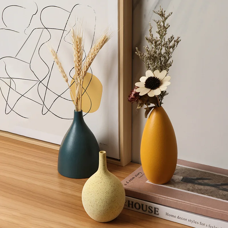 Ceramic Vase, Ins Style, Simple Flower Arrangement, Dry Flower Creative Flower Ware, Living Room, Home and Desktop Decoration