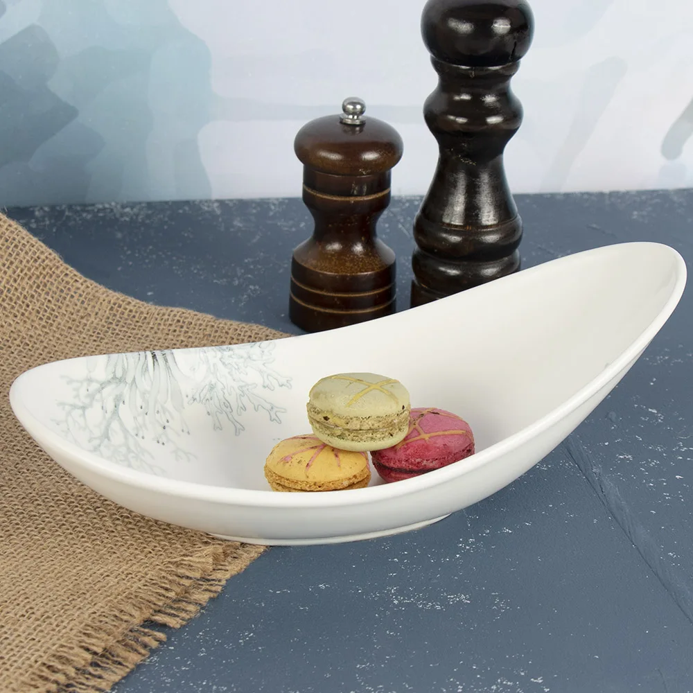 ROL Новая тарелка с дизайном, посуда, фарфоровая обеденная тарелка в форме лодки, керамические тарелки