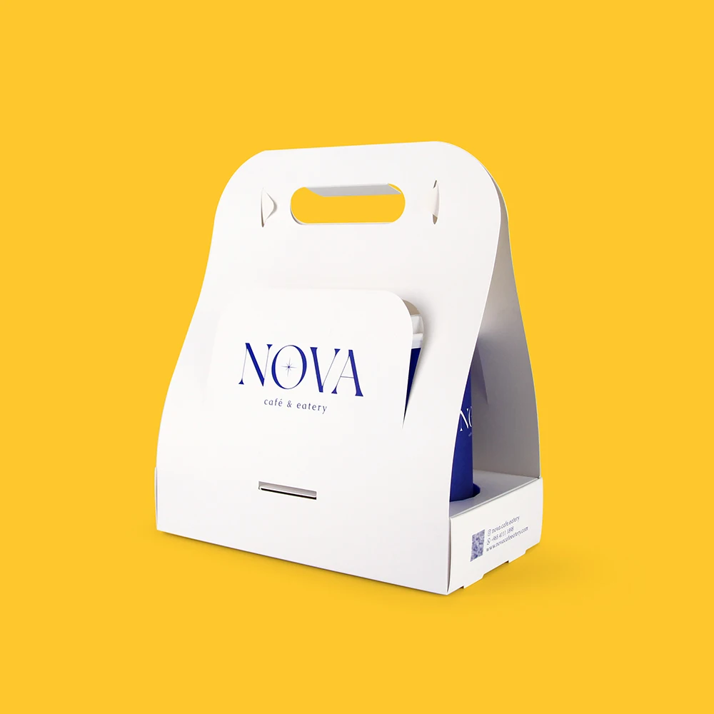 Изготовленный на заказ одноразовый держатель для бумажных стаканчиков для кофе с ручкой, держатель для картонных бумажных стаканчиков для горячего напитка на вынос, держатель для упаковки чая