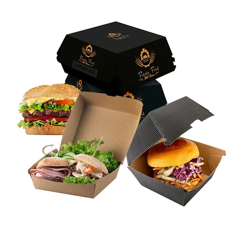 Экологичная крафт-бумага на вынос, бургер, картофель фри, курица, упаковка для пищевых продуктов, индивидуальный дизайн, 12-дюймовая коробка для доставки пиццы с логотипом