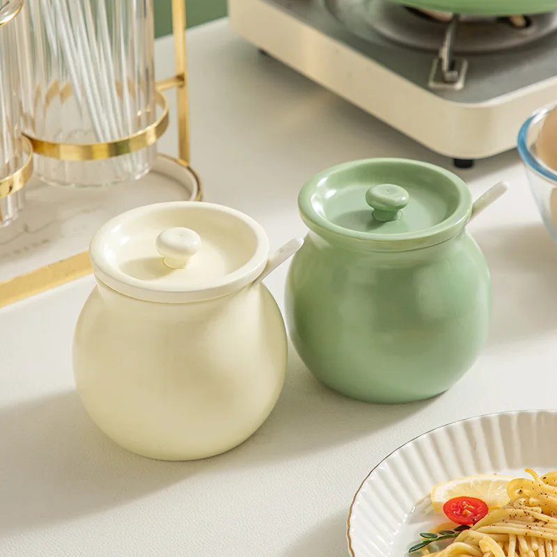 High Quality Ceramic Lard Tanks Household High-temperature Resistant Jars Kitchen Seasoning Jars