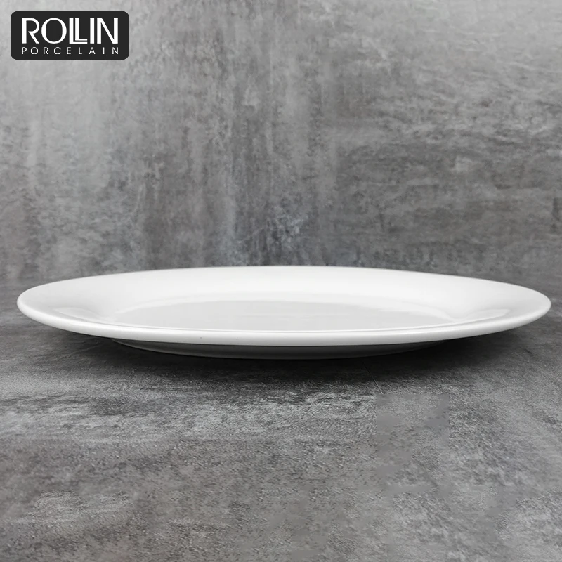 Высокое качество общественного питания популярный дизайн керамическая тарелка для шведского стола фарфоровая овальная тарелка с рыбой для общественного питания