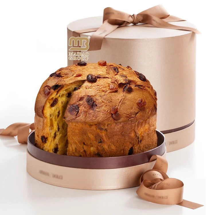 Оптовые коробки для торта, десерта, итальянская классическая круглая коробка для панеттоне, упаковочная бумага для кексов, индивидуальная коробка для панеттоне