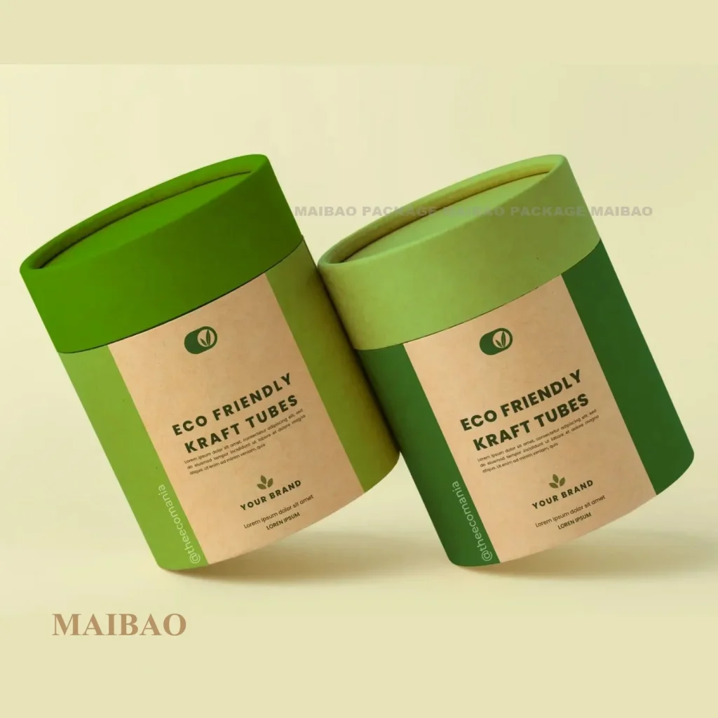 Заводской логотип, круглая упаковка из крафт-бумаги для чая, кофе, биоразлагаемая картонная бумажная трубка