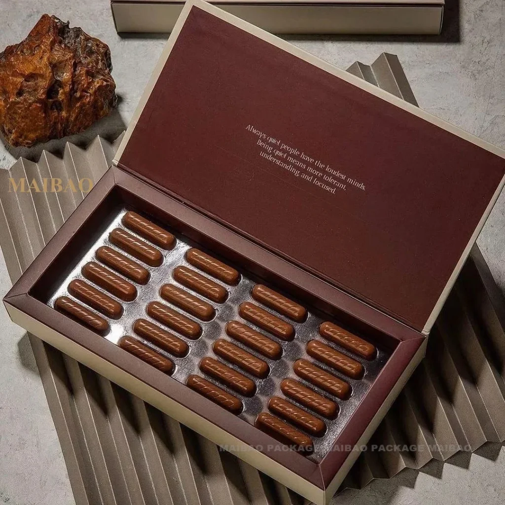 Оптовая продажа, роскошная упаковка для конфет с трюфелями премиум-класса, изготовленная на заказ белая, черная коробка для десерта с клубникой и шоколадом с прозрачной крышкой