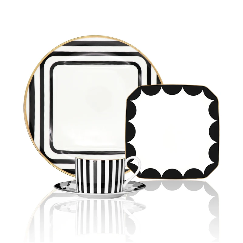 Набор столовой посуды для отеля, столовые сервизы из костяного фарфора, полная столовая посуда, фарфор в скандинавском стиле, столовая посуда из костяного фарфора