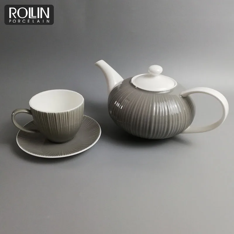 Элегантная обеденная тарелка для отеля, костяной фарфор, серая глазурованная посуда