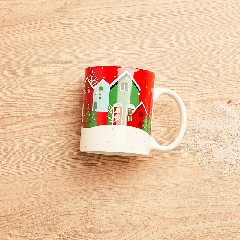 Christmas Dinnerware Sets Ceramic Plates and Bowls Set Gilded Edge Tableware Cute Dim Sum Dish for Restaurant Home Wholesale