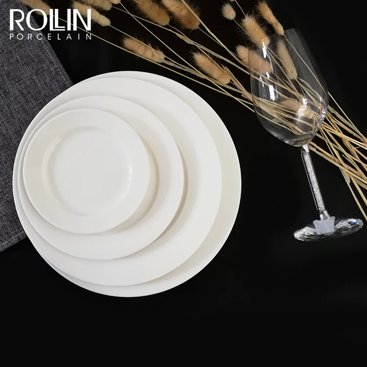 Оптовый поставщик общественного питания на фабрике Чаочжоу Дешевые фуршетные тарелки Изготовленные на заказ фарфоровые тарелки для ресторана