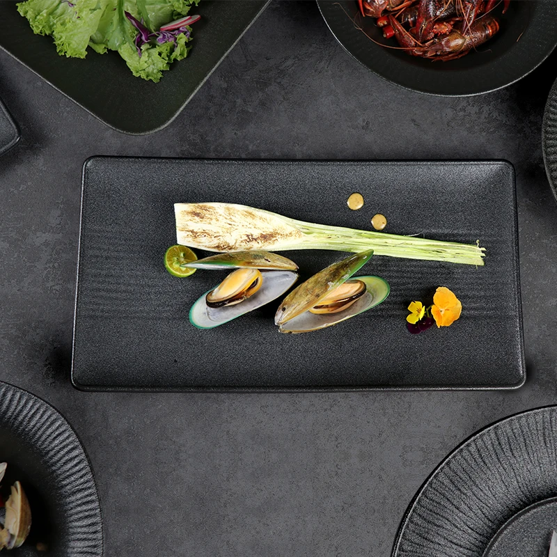 Столовая посуда ресторана, банкетная прямоугольная форма, тарелка для суши, тарелка для торта длиной 13 дюймов, прямоугольная