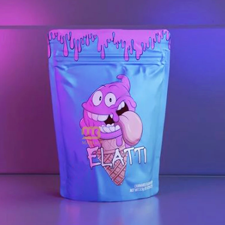 Напечатанный на заказ логотип, экологически чистые майларовые пакеты 3,5 г, пищевая закрывающаяся майларовая сумка на молнии, 3,5 г, устойчивая к запаху, стоячая сумка для еды