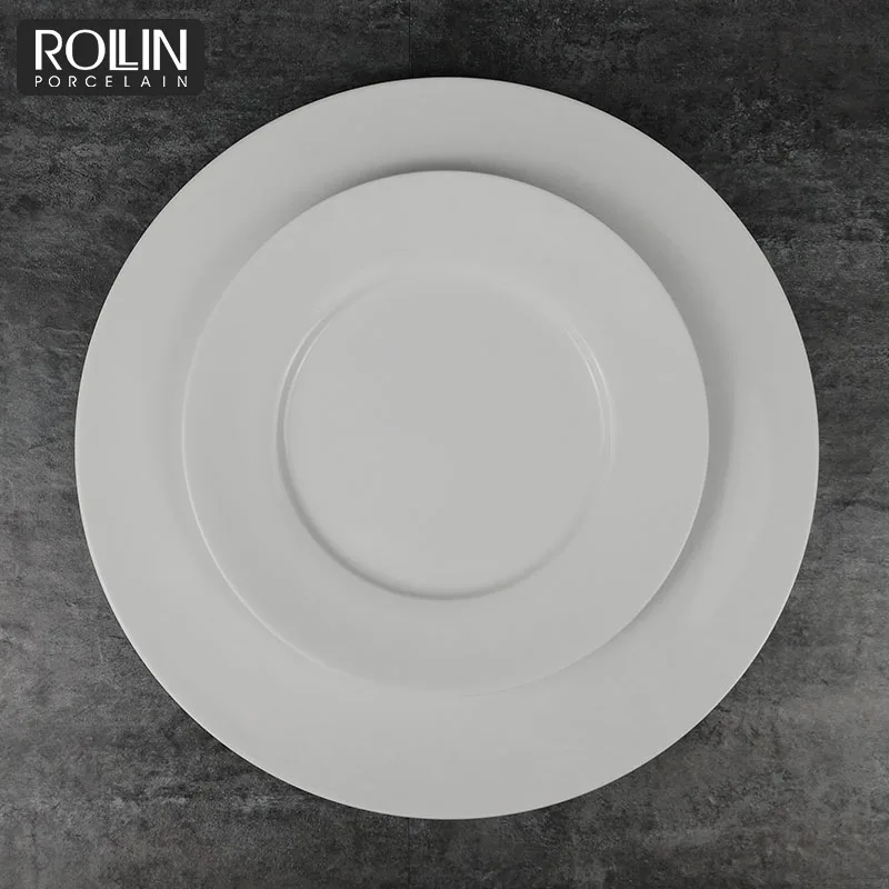 Белый цвет, оптовая продажа, ресторан, свадьба, банкет, фарфоровые керамические круглые тарелки, белая обеденная тарелка