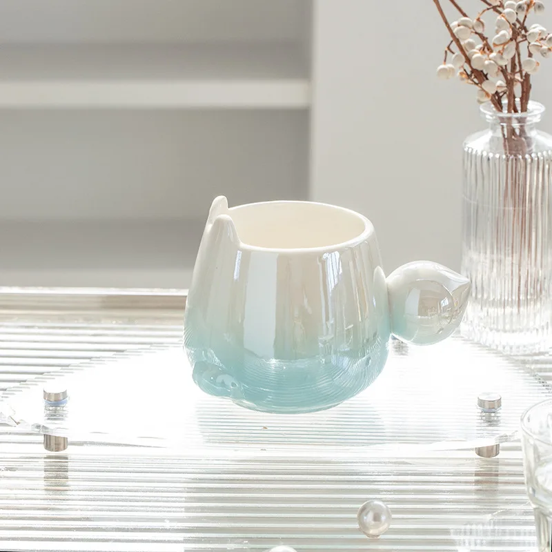 Цвет распыления, керамическая кружка для мороженого, кофе, кошачьи уши, Alibaba, лидер продаж, высококачественная домашняя миска для десерта, чашка для завтрака, чашки для чая с молоком