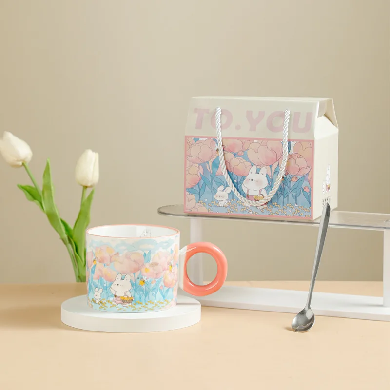 Event Gift Box Set Ceramic Cartoon Mug Festival Gift Ceramic Cup