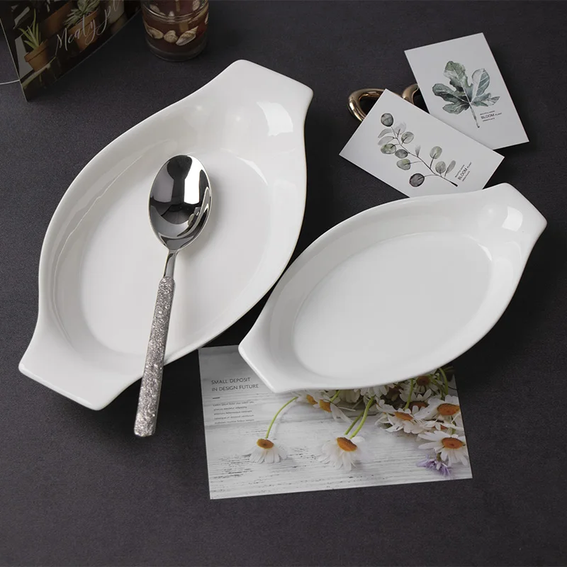 Белая тарелка Керамическая посуда Китай Производство Оптовая посуда Обеденные тарелки Керамические формы для выпечки Тарелка для ресторана