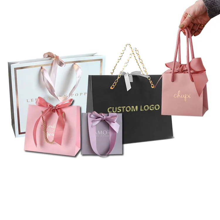 Роскошная упаковка для товаров с индивидуальной печатью, глянцевая/матовая ламинированная подарочная бумажная сумка для покупок Eurotote