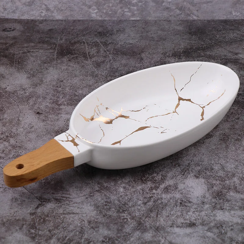 Оптовая продажа керамической тарелки глазурованная посуда керамическая белая и золотая мраморная тарелка для ресторана набор керамической посуды
