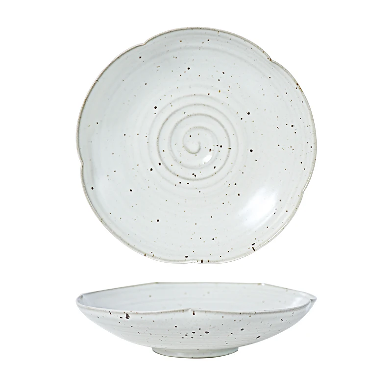 Новый тип горячая ресторанная обеденная тарелка глубокой формы, керамическая посуда, белые фарфоровые тарелки, посуда для розничной торговли в отеле