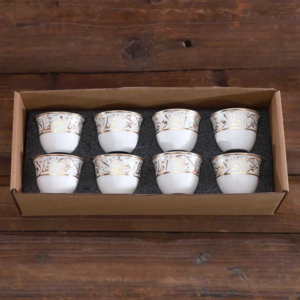 Классические роскошные керамические чайные чашки Cawa с 8 головками, черные фарфоровые кружки с ручкой для домашнего использования, Ближневосточный турецкий стиль