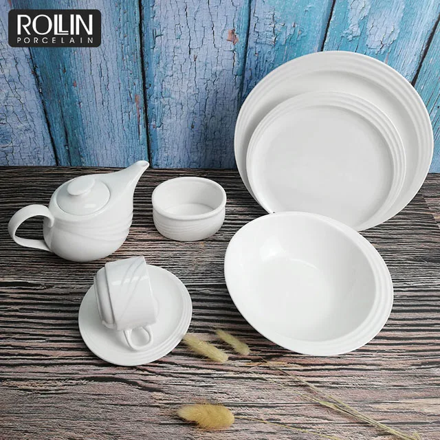 Оптовая продажа высокого качества эксклюзивный королевский фарфоровый набор посуды для свадебного банкета в отеле