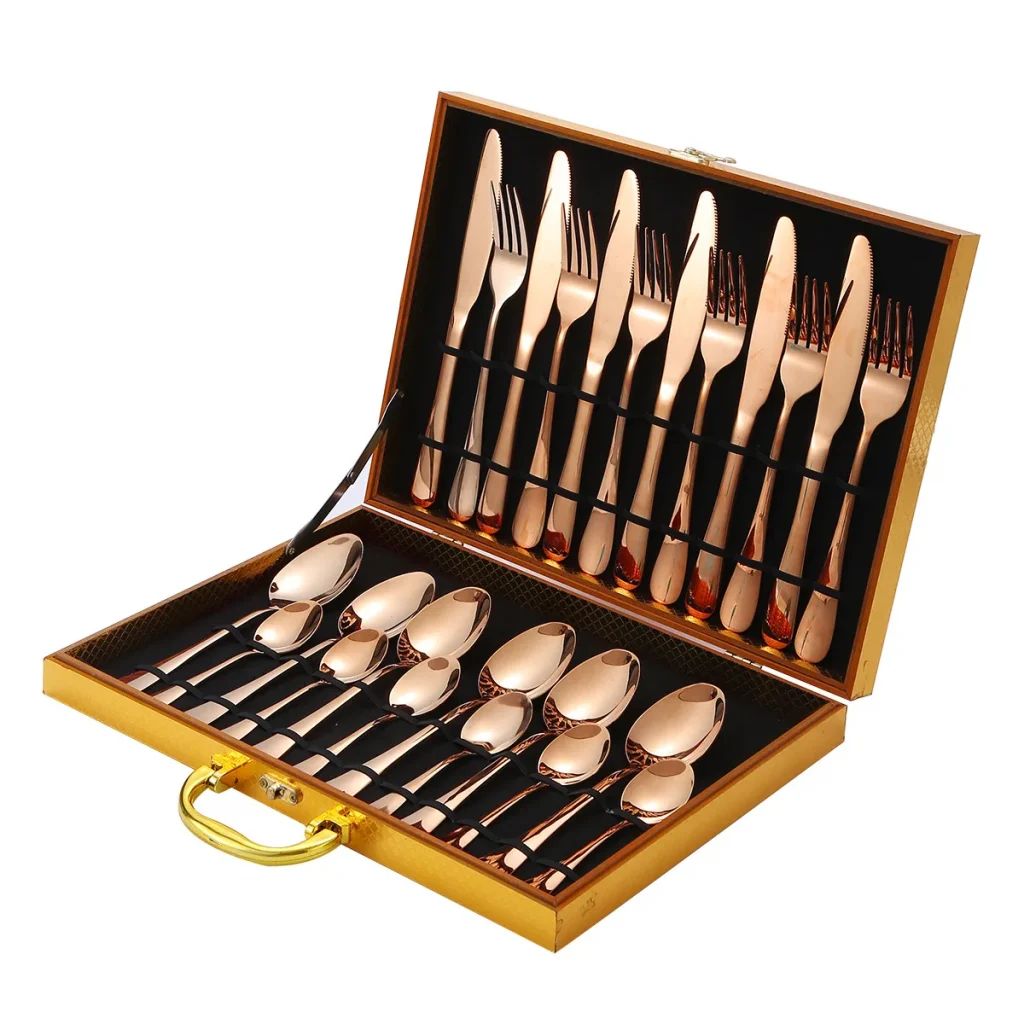 Лучший многоразовый подарочный набор столовых приборов из нержавеющей стали, вилка, ложка, нож для свадьбы и использования на кухне