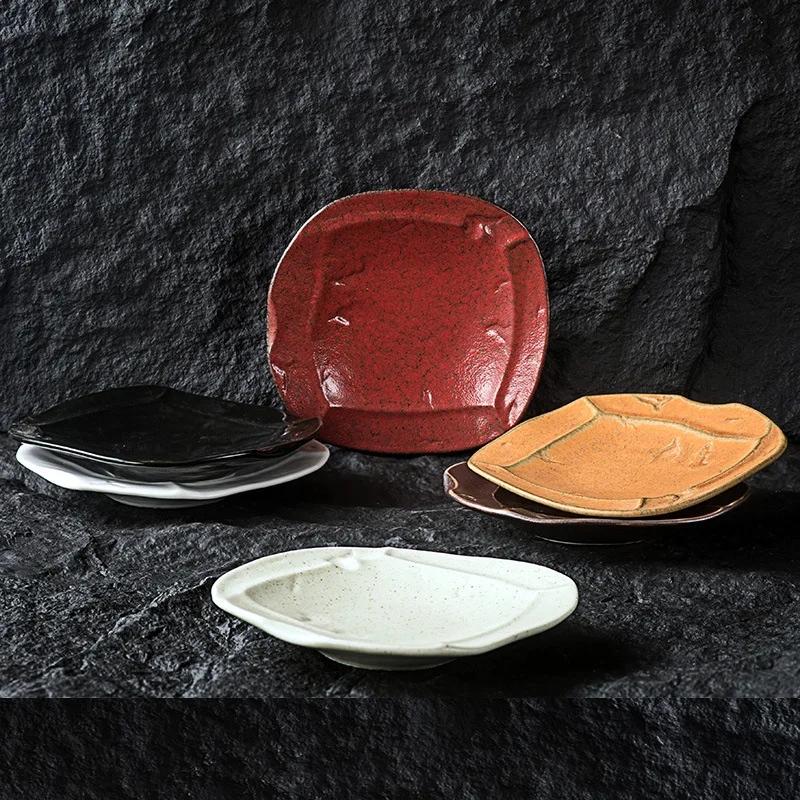 Необычные фарфоровые сервировочные тарелки Vajilla, креативный королевский ресторанный поднос бежевого и белого цвета с волнистым дизайном, поднос для суши, десерта, пасты