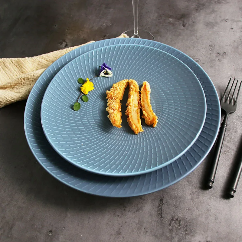 Оптовая продажа, ресторан, свадьба, фарфоровая посуда, тарелки, синие тарелки, 12-дюймовые синие тарелки, наборы столовой посуды