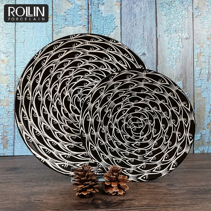 Посуда для дома и ресторана, обеденный набор, наклейка, антикварная посуда, набор столовой посуды в западном скандинавском стиле