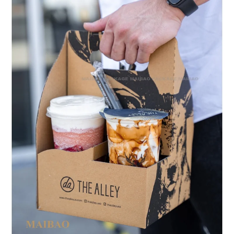 Новые поступления, экологически чистый держатель для бумажных стаканчиков на вынос, крафт-бумага, кофе, напитки, прочный держатель для горячих напитков