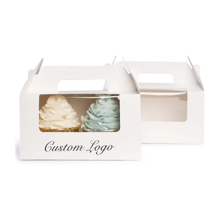 Оптовая продажа, печатный белый круассантери, слоеный пончик, печенье, упаковка для хлебобулочных изделий, пищевой хлеб, буханка, кекс, коробка для кексов