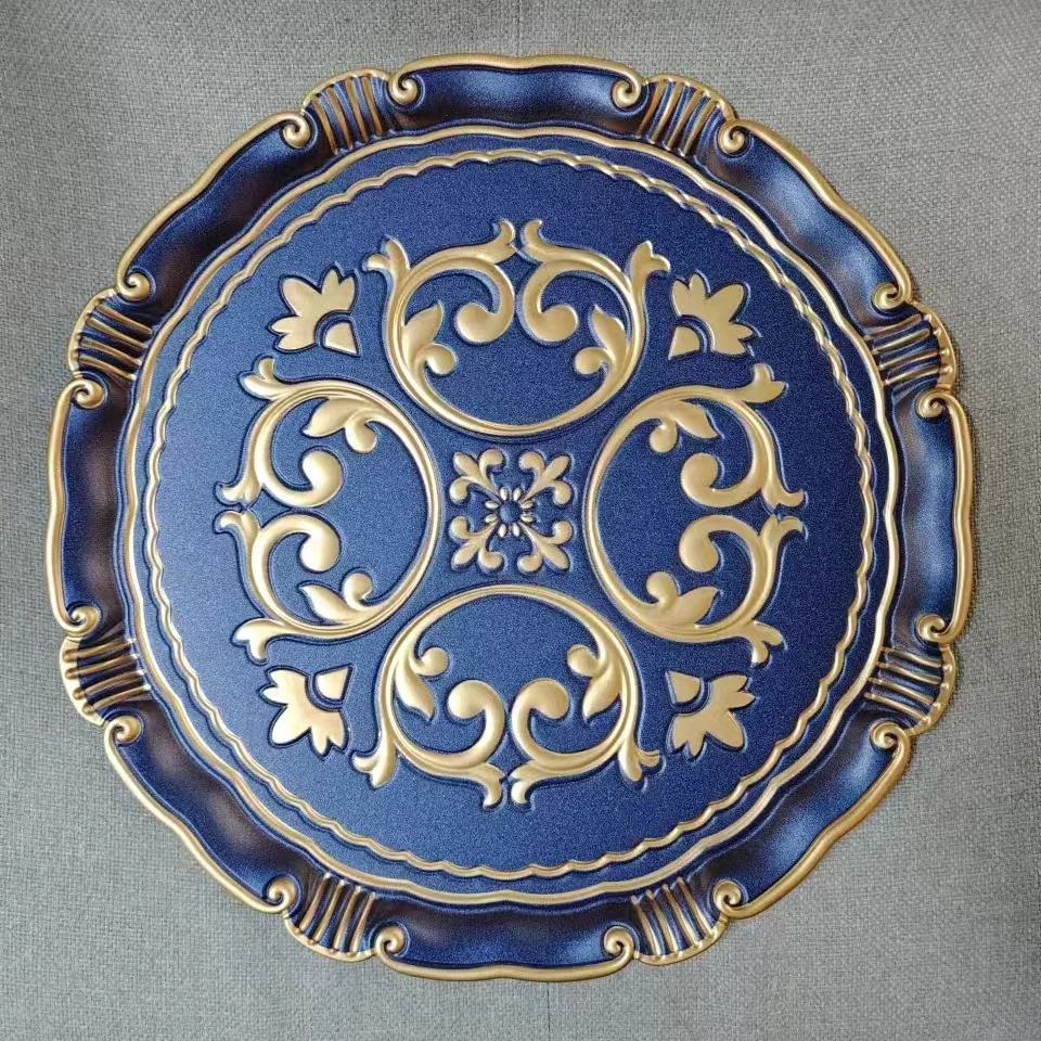 Пластиковый поднос оптом изготовленные на заказ пластиковые свадебные тарелки с цветочным узором элегантный дизайн 12 дюймов