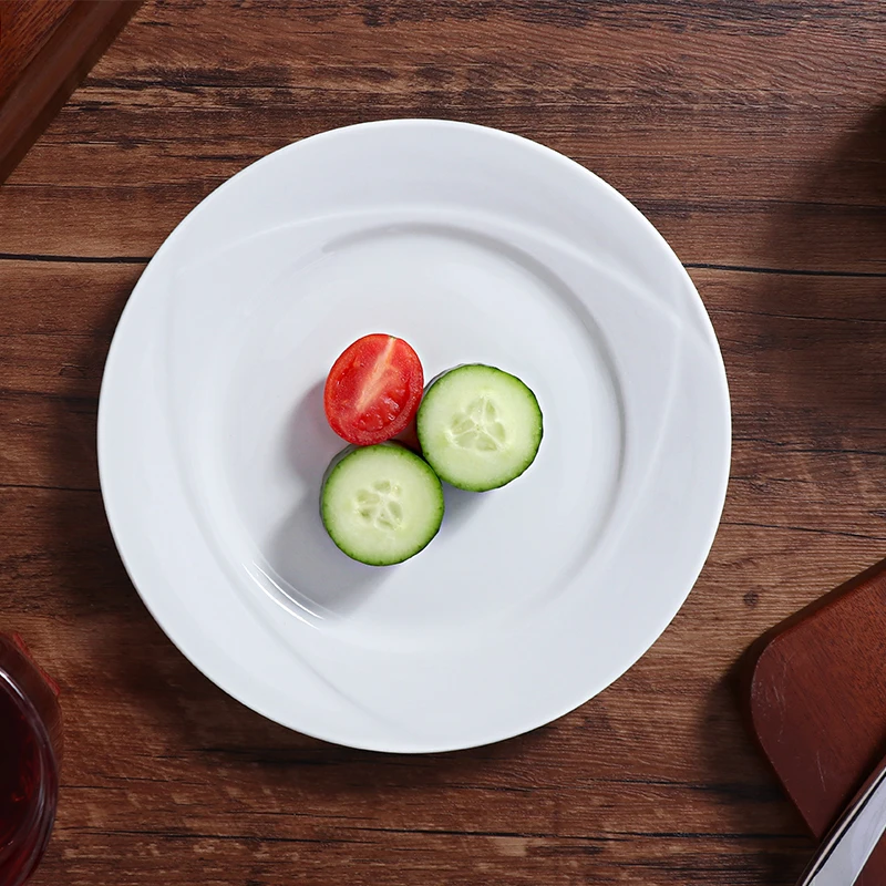 Специальные белые 8-дюймовые керамические комбинированные тарелки для отелей и ресторанов, наборы столовой посуды из фарфоровой тарелки и миски